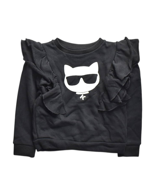 A Black Crewneck Sweatshirts from Karl Lagerfeld in size 5T for girl. (Front View)