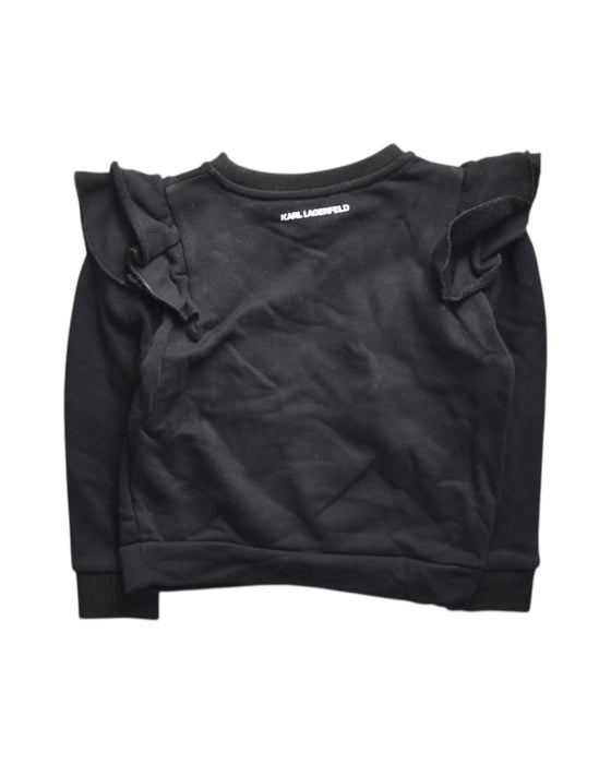 A Black Crewneck Sweatshirts from Karl Lagerfeld in size 5T for girl. (Back View)