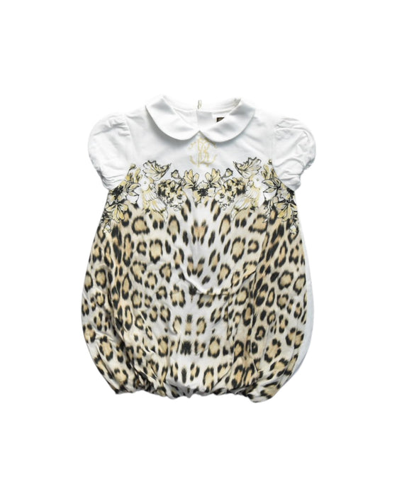 A Beige Short Sleeve Rompers from Roberto Cavalli in size 2T for girl. (Front View)