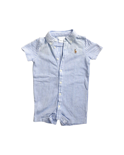 A Blue Short Sleeve Rompers from Ralph Lauren in size 12-18M for boy. (Front View)