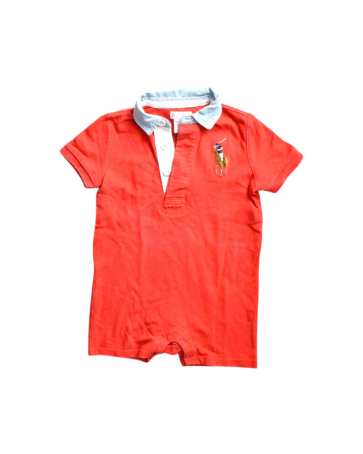A Red Short Sleeve Rompers from Ralph Lauren in size 12-18M for boy. (Front View)