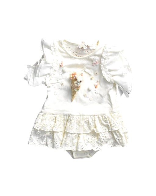 A White Short Sleeve Rompers from Nicholas & Bears in size 12-18M for girl. (Front View)