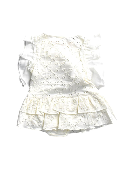 A White Short Sleeve Rompers from Nicholas & Bears in size 12-18M for girl. (Back View)
