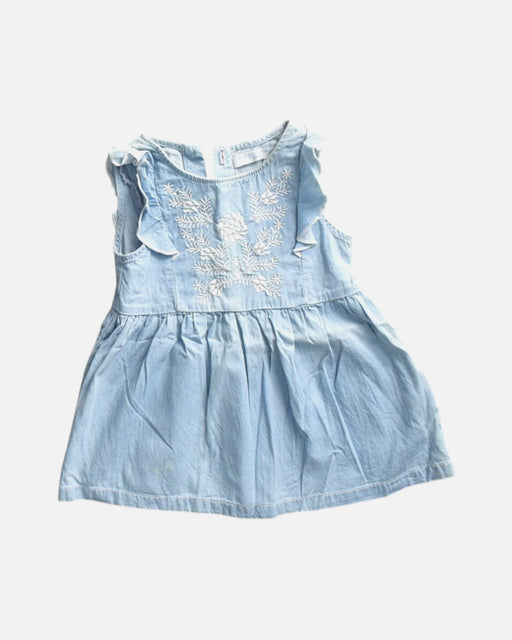 A Blue Sleeveless Dresses from Gingersnaps in size 6-12M for girl. (Front View)