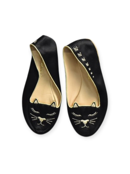 A Black Slippers from Charlotte Olympia in size XS for girl. (Back View)