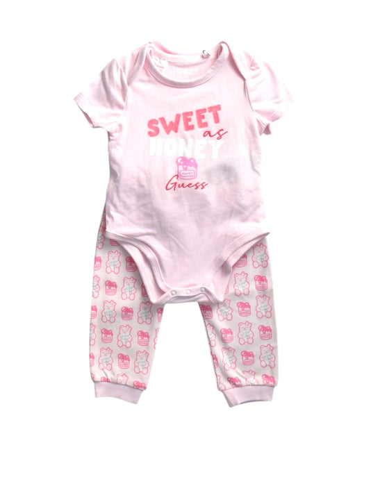 A Pink Pants Sets from Guess in size 6-12M for girl. (Back View)