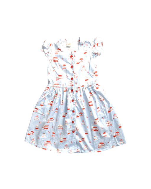 A Blue Short Sleeve Dresses from Elly in size 4T for girl. (Front View)