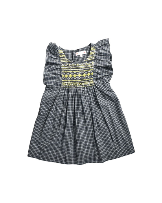blue dress for baby girl Black Bonpoint Sleeveless Checkered Dress 6T — Retykle Singapore