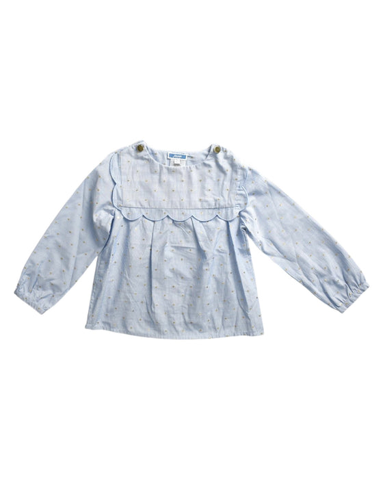 A Blue Long Sleeve Tops from Jacadi in size 6T for girl. (Front View)
