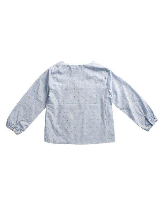 A Blue Long Sleeve Tops from Jacadi in size 6T for girl. (Back View)