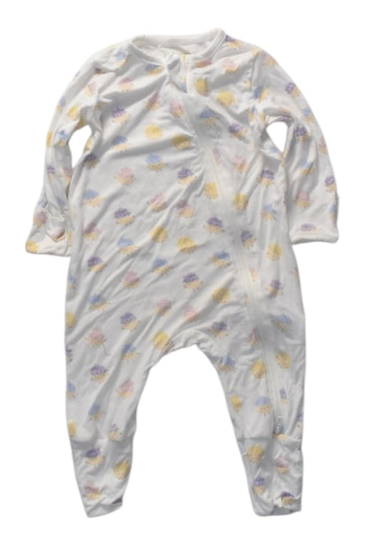 A White Onesies from Not Too Big  in size 3-6M for neutral. (Front View)