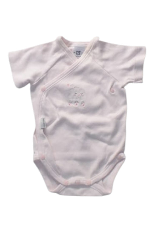 A Pink Short Sleeve Bodysuits from Cambrass in size 0-3M for girl. (Front View)