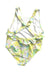 A Yellow Swimsuits from Jacadi in size 6-12M for girl. (Back View)