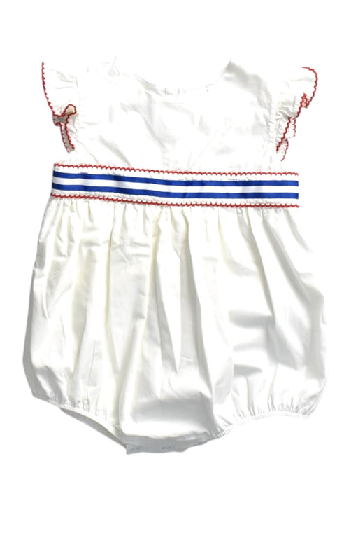 A White Short Sleeve Rompers from Classic Whimsy in size 18-24M for girl. (Front View)