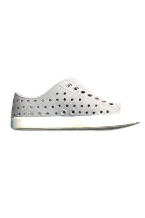 A White Slip Ons from Native Shoes in size 3T for neutral. (Front View)