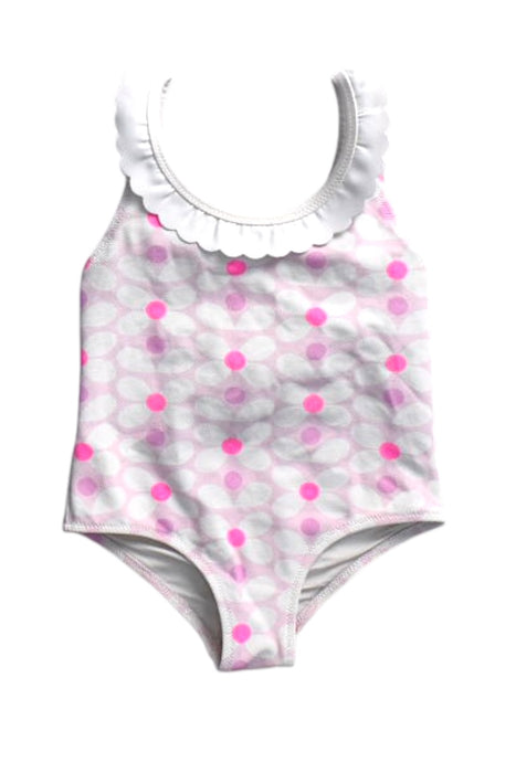 A Blue Swimsuits from Jacadi in size 6-12M for girl. (Front View)