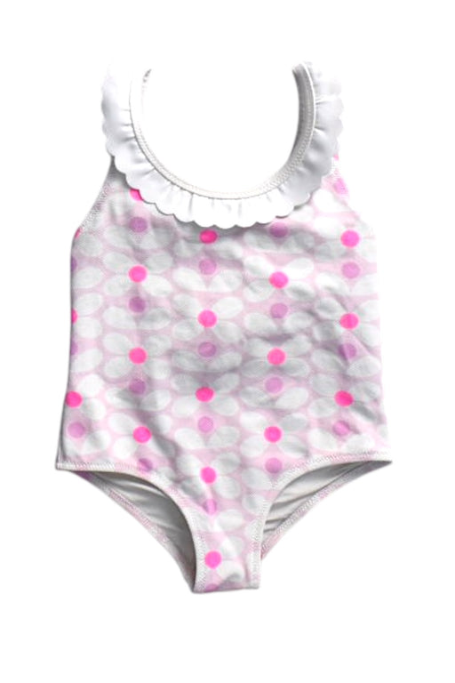 A Blue Swimsuits from Jacadi in size 6-12M for girl. (Front View)