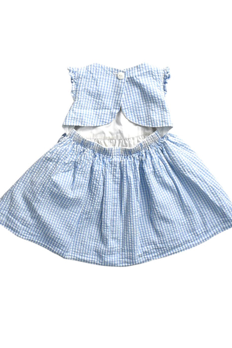 A Blue Sleeveless Dresses from Florence Eiseman in size 6-12M for girl. (Back View)