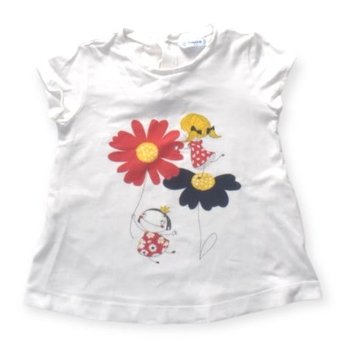 A White Short Sleeve Tops from Mayoral in size 18-24M for girl. (Front View)
