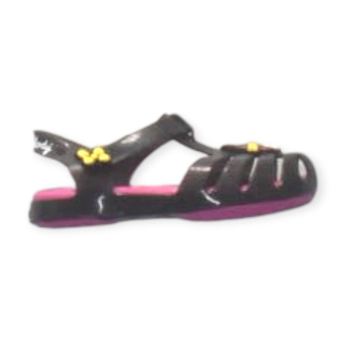 A Black Sandals from Crocs in size 18-24M for girl. (Front View)