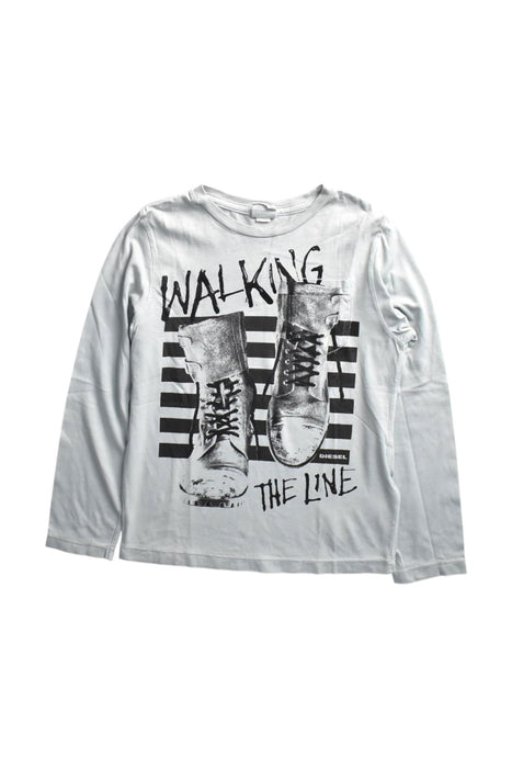 A White Long Sleeve T Shirts from Diesel in size 8Y for boy. (Front View)
