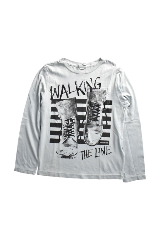 A White Long Sleeve T Shirts from Diesel in size 8Y for boy. (Front View)