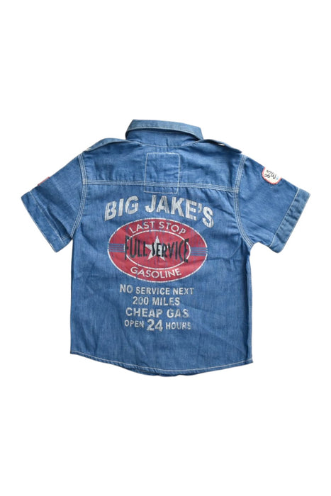 A Blue Short Sleeve Shirts from Gingersnaps in size 6T for boy. (Back View)