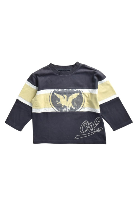 A Navy Long Sleeve T Shirts from Jean Bourget in size 4T for boy. (Front View)