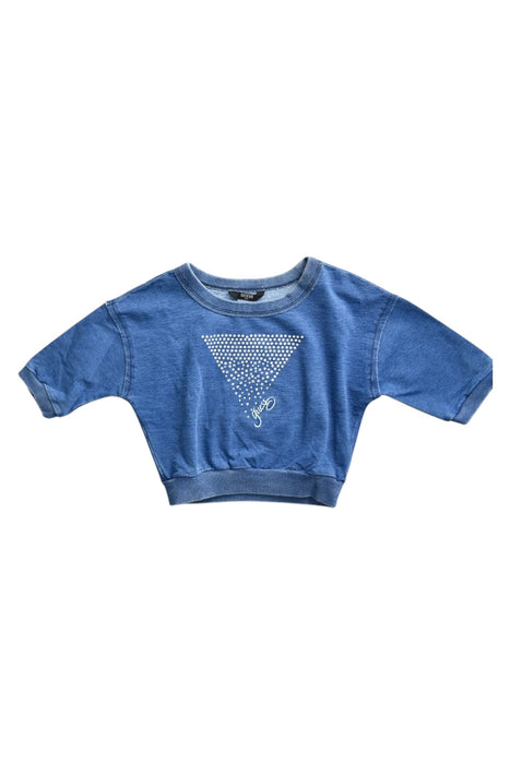 A Blue Crewneck Sweatshirts from Guess in size 5T for girl. (Front View)