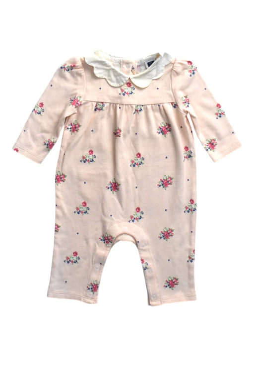 A Pink Long Sleeve Rompers from Janie & Jack in size 0-3M for girl. (Front View)
