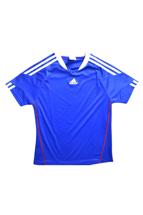 A Blue Short Sleeve T Shirts from Adidas in size 11Y for neutral. (Front View)