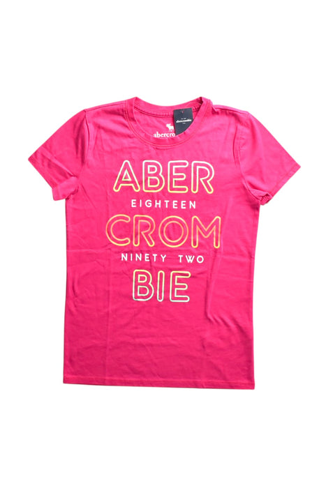 A Pink Short Sleeve T Shirts from Abercrombie  in size 11Y for girl. (Front View)
