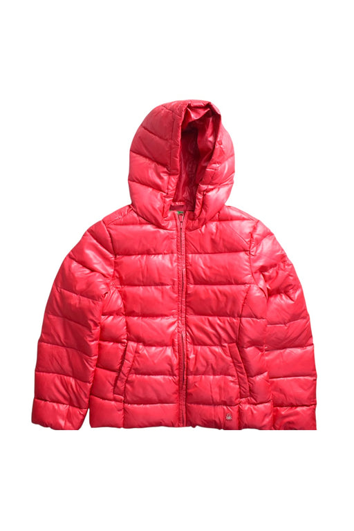 A Red Puffer/Quilted Jackets from United Colors Of Benetton in size 8Y for girl. (Front View)