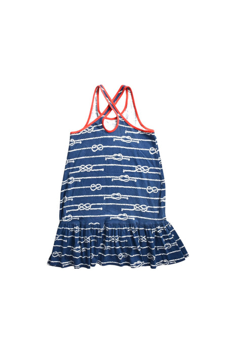 A Blue Sleeveless Dresses from Polo Ralph Lauren in size 6T for girl. (Back View)