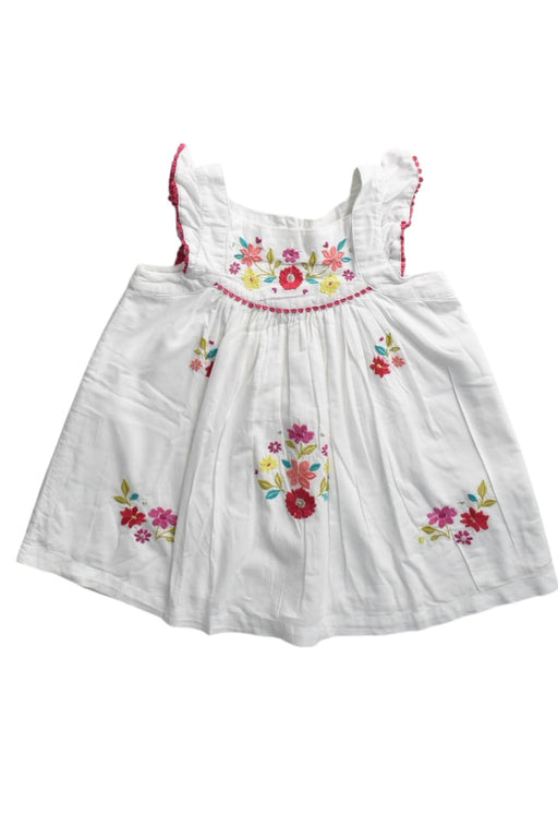 A White Sleeveless Dresses from DPAM in size 12-18M for girl. (Front View)
