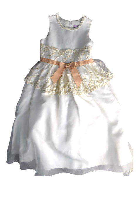 A White Sleeveless Dresses from Pink Heart in size 11Y for girl. (Front View)