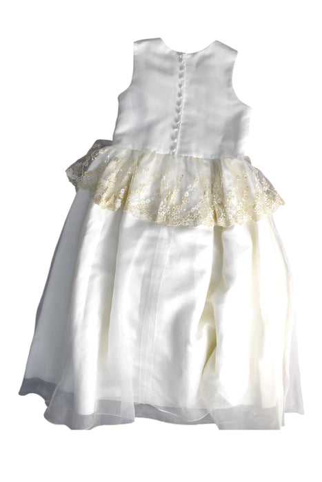 A White Sleeveless Dresses from Pink Heart in size 11Y for girl. (Back View)