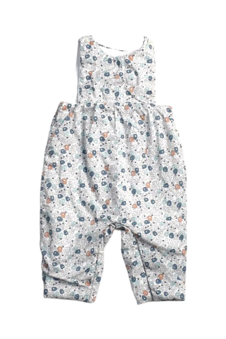 A White Long Overalls from Jacadi in size 3-6M for girl. (Front View)