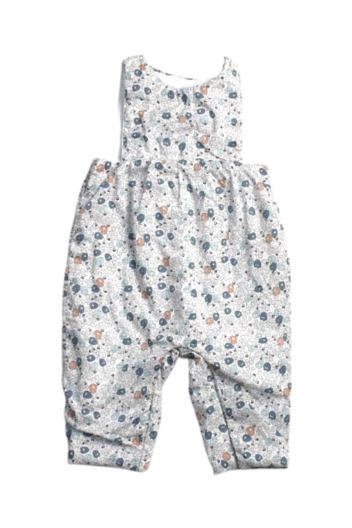 A White Long Overalls from Jacadi in size 3-6M for girl. (Front View)