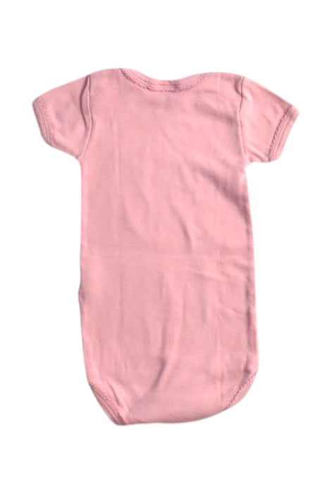 A Pink Short Sleeve Bodysuits from Petit Bateau in size 3-6M for girl. (Back View)
