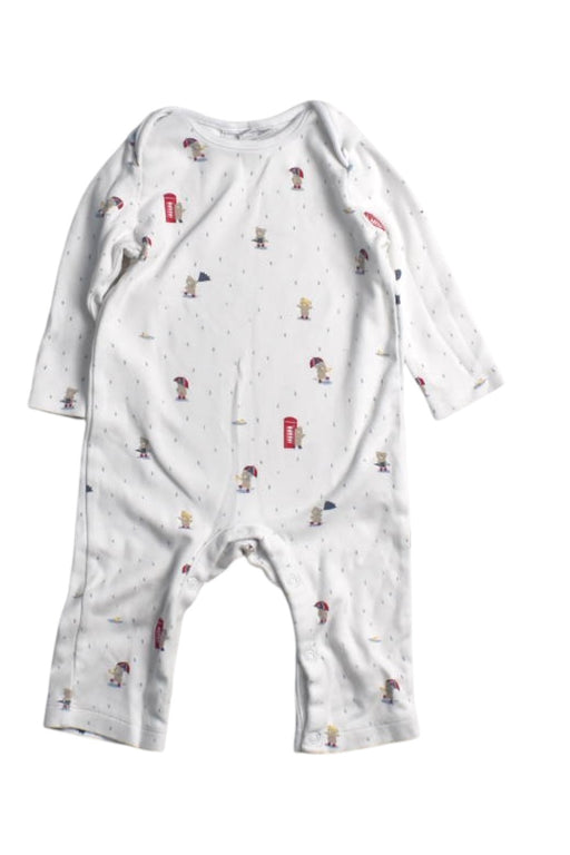 A White Long Sleeve Rompers from The Little White Company in size 6-12M for boy. (Front View)