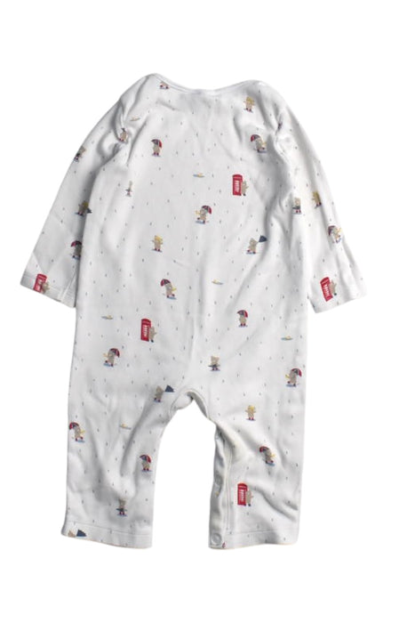 A White Long Sleeve Rompers from The Little White Company in size 6-12M for boy. (Back View)