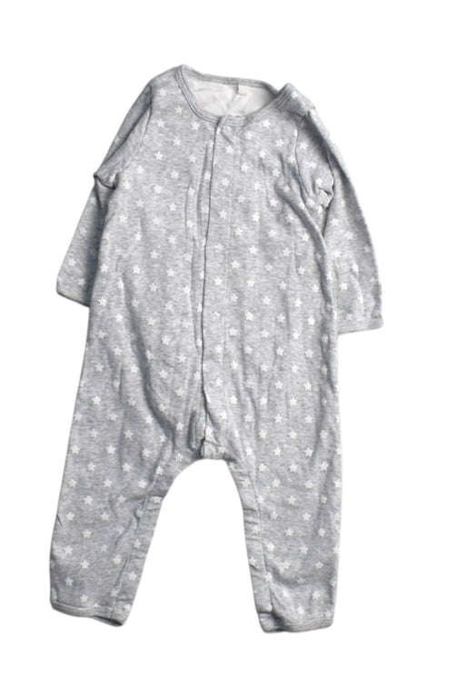 A Grey Onesies from Petit Bateau in size 6-12M for neutral. (Front View)