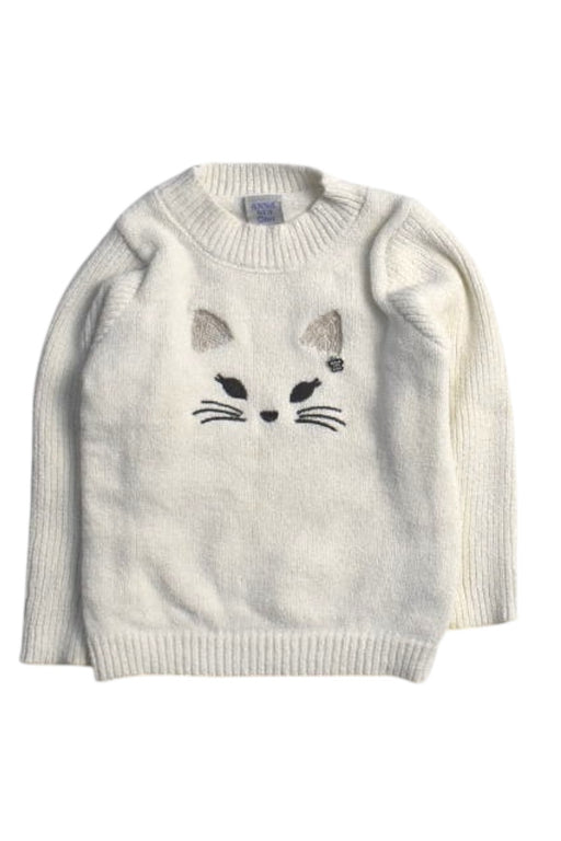 A White Knit Sweaters from Anna Sui in size 2T for girl. (Front View)