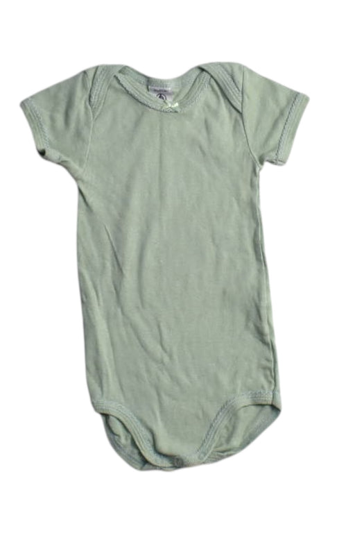 A Green Short Sleeve Bodysuits from Petit Bateau in size 12-18M for neutral. (Front View)