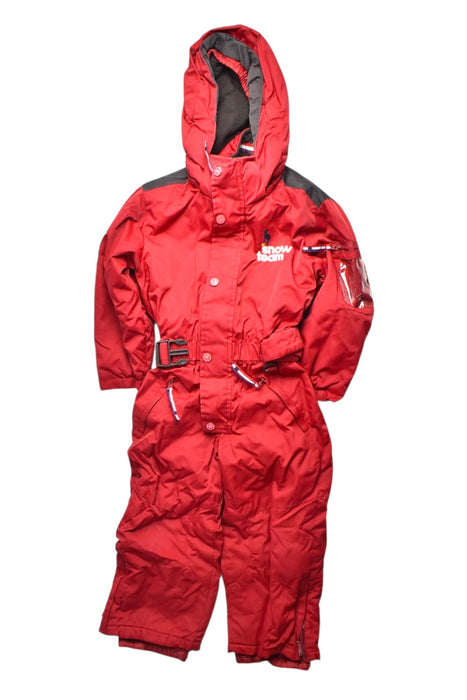A Red Snowsuits from DPAM in size 4T for neutral. (Front View)