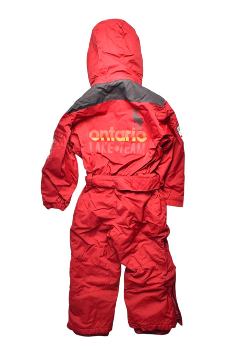 A Red Snowsuits from DPAM in size 4T for neutral. (Back View)