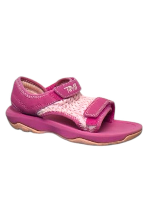 A Pink Sandals from Teva in size 3T for girl. (Front View)