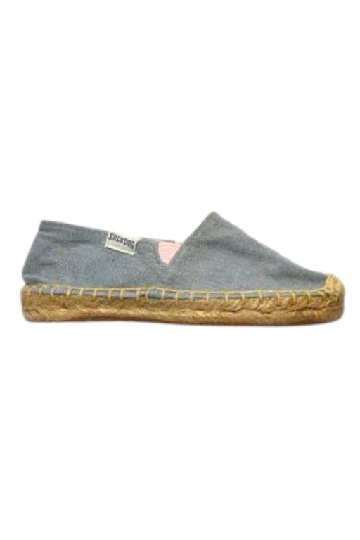 A Grey Espadrilles from Soludos in size 4T for neutral. (Front View)