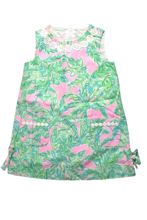 A Green Sleeveless Dresses from Lilly Pulitzer in size 3T for girl. (Front View)